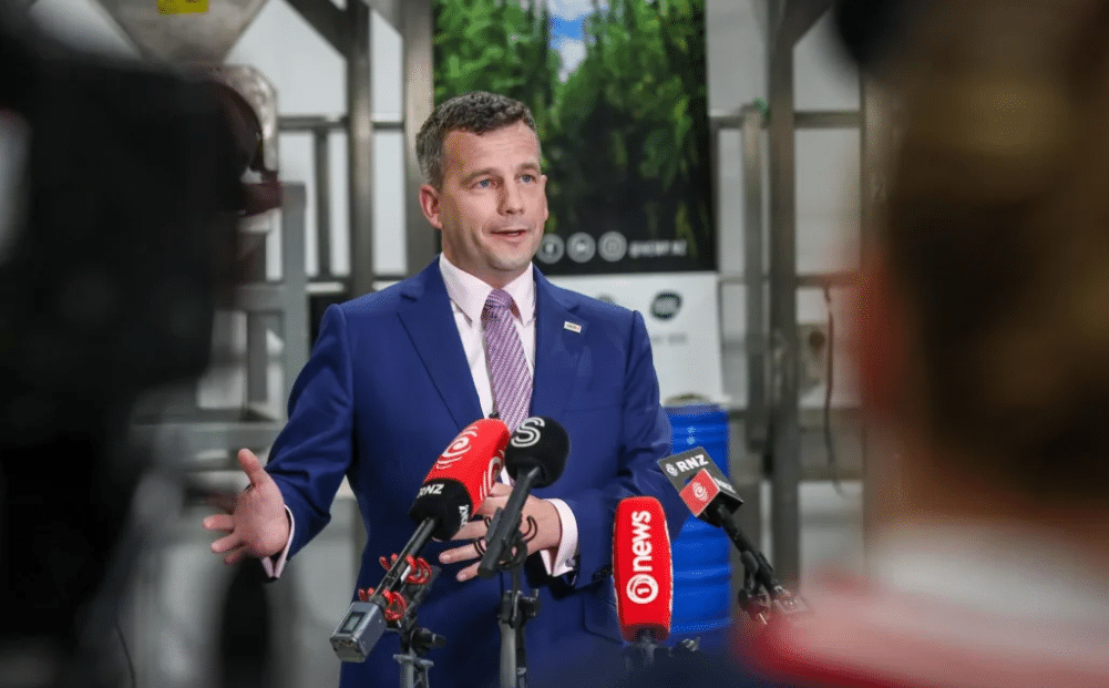 David Seymour speaks to media during Hemp NZ visit and anounching Hemp Industry changes
